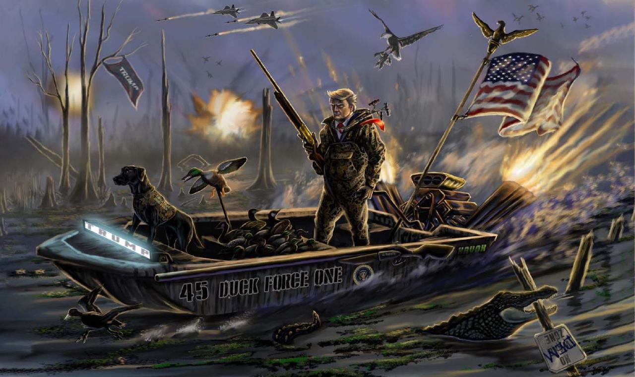 TRUMP DUCK FORCE ONE FLAG