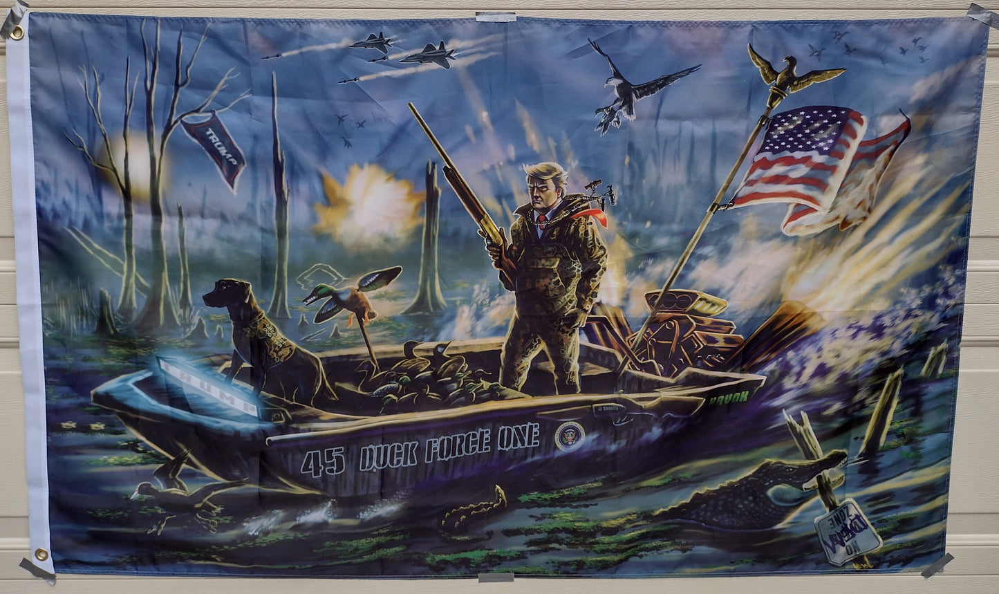 TRUMP DUCK FORCE ONE FLAG